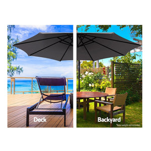 Instahut | 3m Outdoor Umbrella | Cantilever | Beach Garden Patio | Charcoal