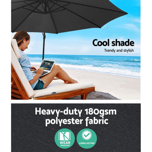 Instahut | 3m Outdoor Umbrella | Cantilever | Beach Garden Patio | Charcoal