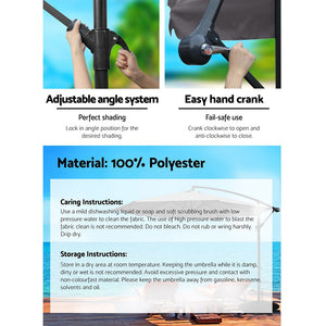 Instahut | 3m Outdoor Umbrella | Cantilever | Beach Garden Patio | Charcoal