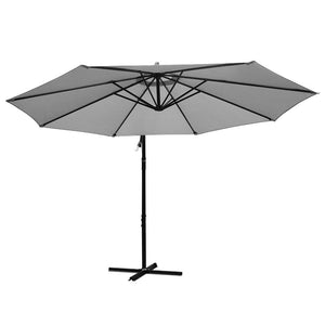 3m Outdoor Umbrella | Cantilever | Beach Garden Patio | Grey