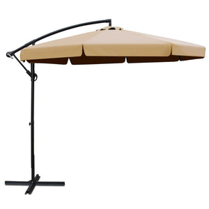 3m Outdoor Umbrella | Cantilever | Garden Beach Patio | Beige