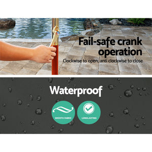 3m Outdoor Umbrella | Pole | Umbrellas | Beach Garden Sun Stand | Patio | Charcoal