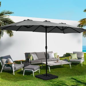 Instahut | 4.57m Outdoor Umbrella | Beach Pole | Garden Tilt | Charcoal