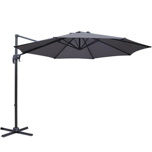 Instahut | 3m Outdoor Umbrella | Cantilever | 360 Degree Tilt | Beach Roma | Charcoal