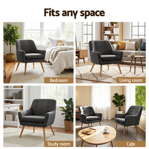 Accent Tub Armchairs Set 2pc | Lounge Chairs | Charcoal | ANNE