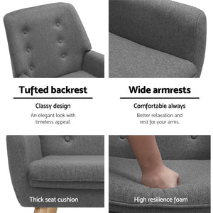 Grey Fabric Dining Armchair