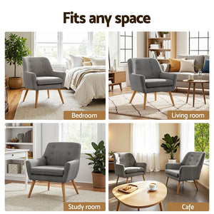 Accent Tub Armchairs Set 2pc | Lounge Chairs | Grey | ANNE