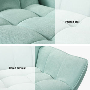 Armchair | Lounge Chair | Accent Chairs | Sofa | Linen Fabric | Cushion Seat | Blue