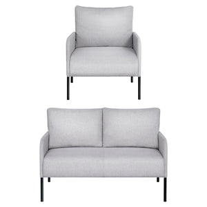 Armchair Sofa Set | 4 Seater with Pillow | Grey Kane Fabric