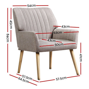 Armchairs Set 2pc | Faux Fabric | Beige