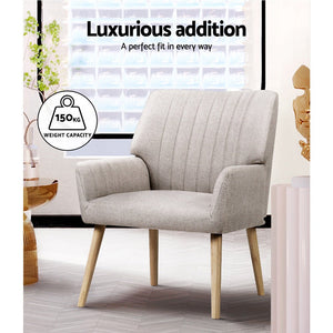 Armchairs Set 2pc | Faux Fabric | Beige