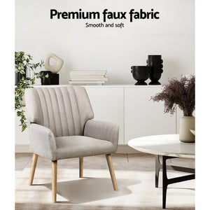 Armchairs Set 2pc | Faux Fabric | Beige