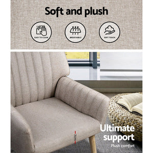Armchairs Set 2pc | Faux Fabric | Beige