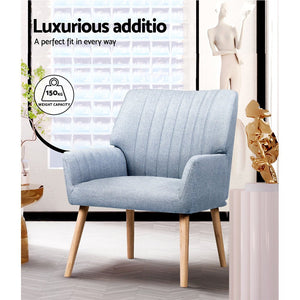 Armchairs Set 2pc | Fabric | Blue Grey