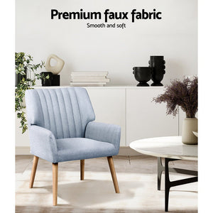 Armchairs Set 2pc | Fabric | Blue Grey