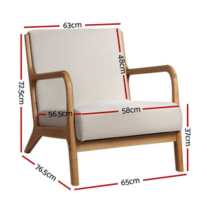 Armchairs Set 2pc | Faux Fabric | Beige