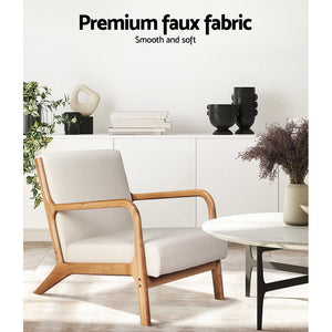 Armchairs Set 2pc | Faux Fabric | Beige