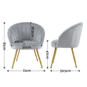 Grey Velvet Studio Styled Armchair