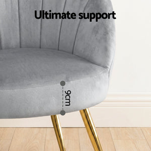 Grey Velvet Studio Styled Armchair
