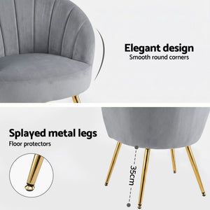 Grey Velvet Studio Styled Armchair