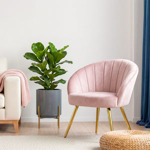Pink Velvet Vintage Styled Arm Chair