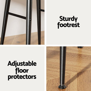 Bar Stools Set 2pc | Round PU Leather Counter Stools | Lane | Brown