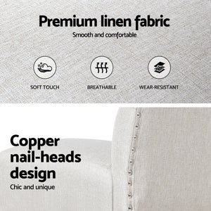 4x Bar Stools | Linen Upholstered Chairs | Modern Design