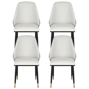Artiss Dining Chairs | Set of 4 | Leather Seat | Beige & Black
