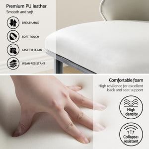 Artiss Dining Chairs | Set of 4 | Leather Seat | Beige & Black