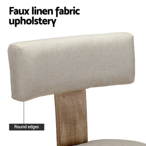 Artiss Dining Chairs | Set of 4 | Linen Fabric | Wooden | Beige