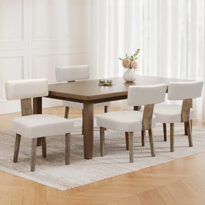 Artiss Dining Chairs | Set of 4 | Linen Fabric | Wooden | Beige