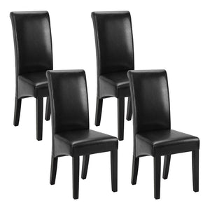 Artiss Dining Chairs | Set of 2 | Leather Parsons Chair | Black