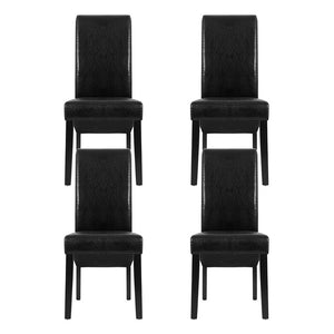 Artiss Dining Chairs | Set of 2 | Leather Parsons Chair | Black