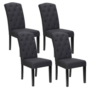 Artiss Dining Chairs | Set of 4 | Linen Parsons Chairs | Dark Grey