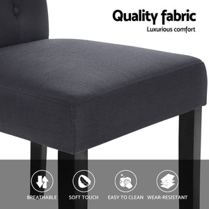 Artiss Dining Chairs | Set of 4 | Linen Parsons Chairs | Dark Grey