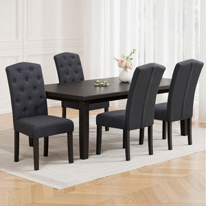 Artiss Dining Chairs | Set of 4 | Linen Parsons Chairs | Dark Grey