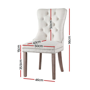 Artiss Dining Chairs | Set of 4 | Velvet | Beige