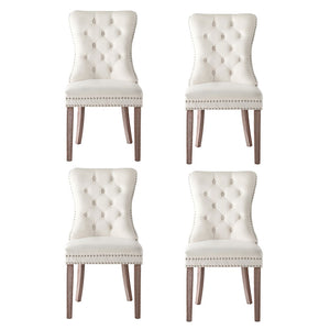 Artiss Dining Chairs | Set of 4 | Velvet | Beige