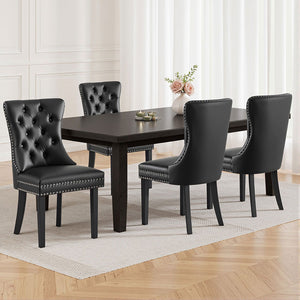 Artiss Dining Chairs | Set of 4 | Leather | Black