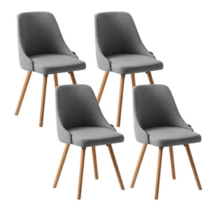 Artiss Dining Chairs | Set of 4 | Fabric | Wooden | Grey