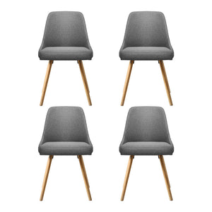 Artiss Dining Chairs | Set of 4 | Fabric | Wooden | Grey