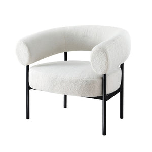 Armchair | Accent Chair | Curved Boucle | White