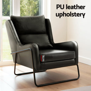 Armchair | Accent Chair | PU Leather | Wingback | Black