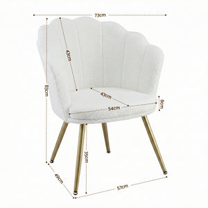 Artiss Armchair Teddy Fleece White Callista