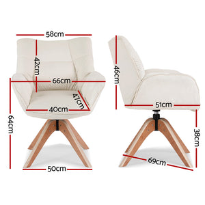 Swivel Nursing Chair | Velvet Fabric | White