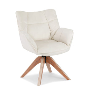 Swivel Nursing Chair | Velvet Fabric | White