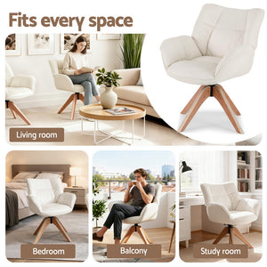 Swivel Nursing Chair | Velvet Fabric | White