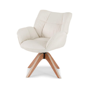 Swivel Nursing Chair | Velvet Fabric | White