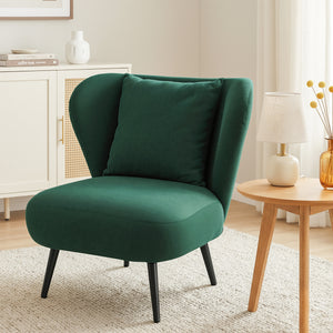 Accent Armchair | Corduroy Velvet Lounge Chair | Green