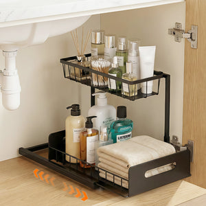 Under Sink Organiser | L Shape | Pull Out Drawer | Kitchen Cabinet Storage